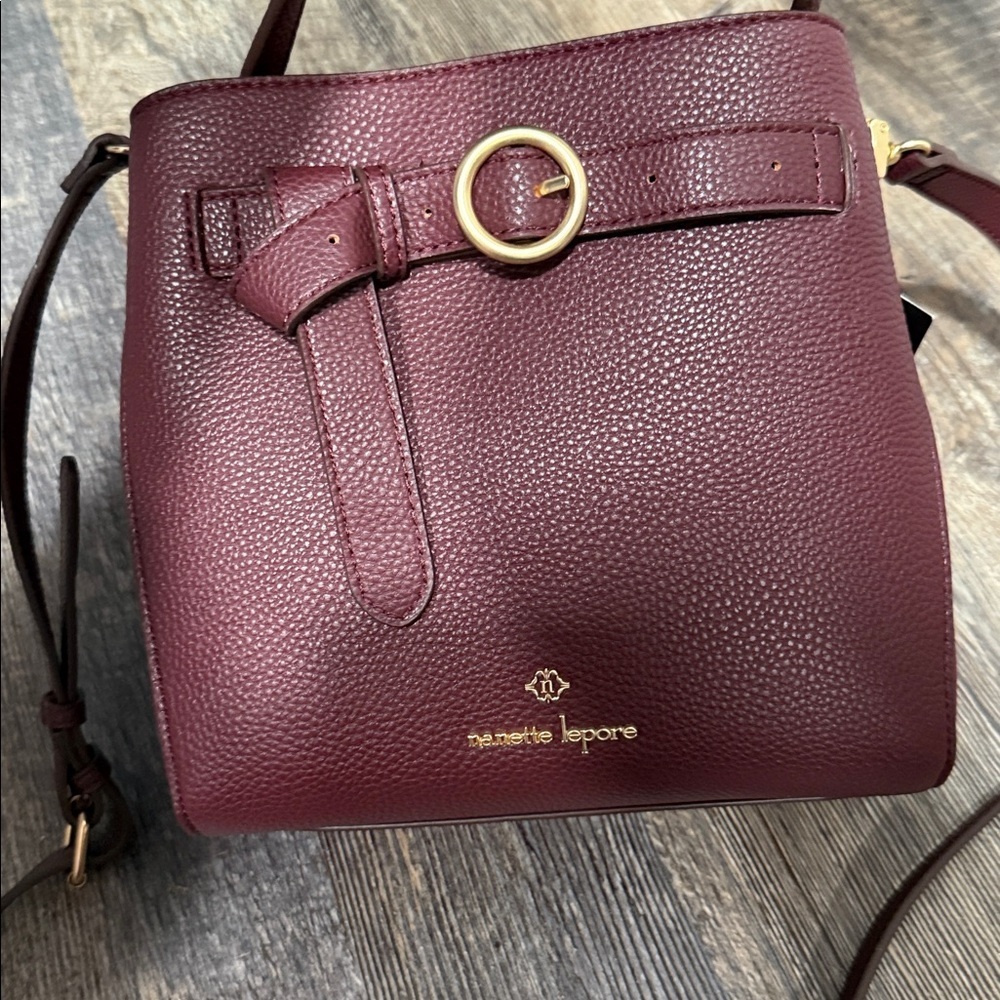 Nanette Lepore Deep Red Shoulder Bag - Picture 2 of 9